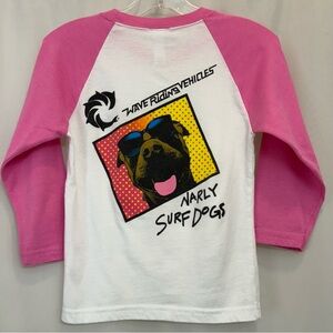 WRV Girls Raglan Narly Surf Dogs Tee